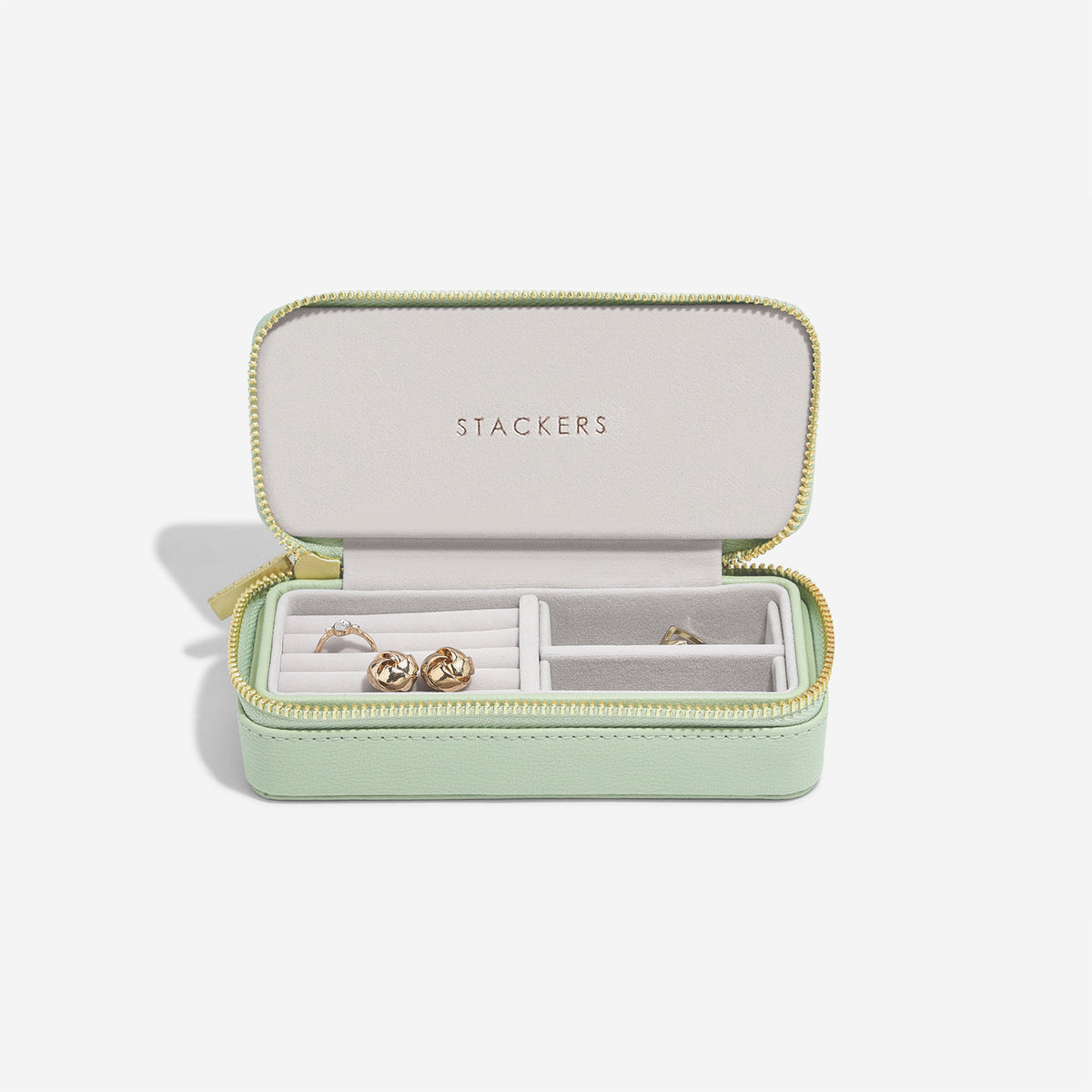 Stackers Sage Green Medium Travel Jewellery Box – STACKERS LONDON