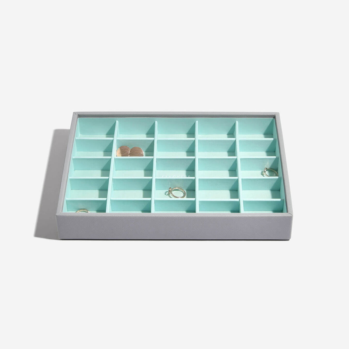 Grey & Mint Classic Jewellery Box Small Trinkets Layer – STACKERS