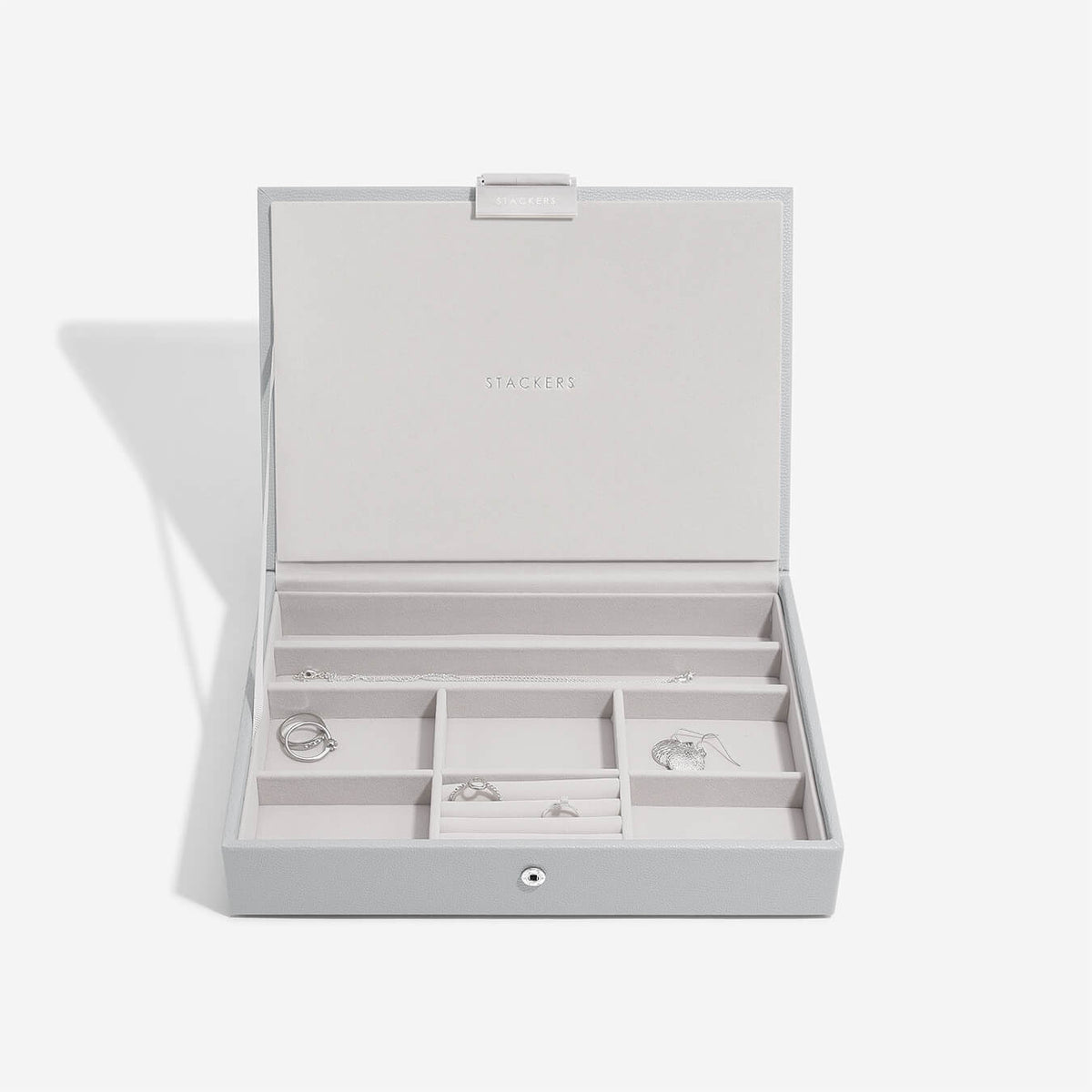 20世紀初頭｜イギリス｜ジュエリーボックス（60） Stackers Gray Classic Jewellery Box Lid – STACKERS LONDON