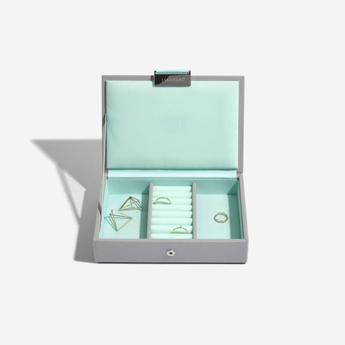 Grey Mint Mini Jewellery Box Lid – STACKERS LONDON