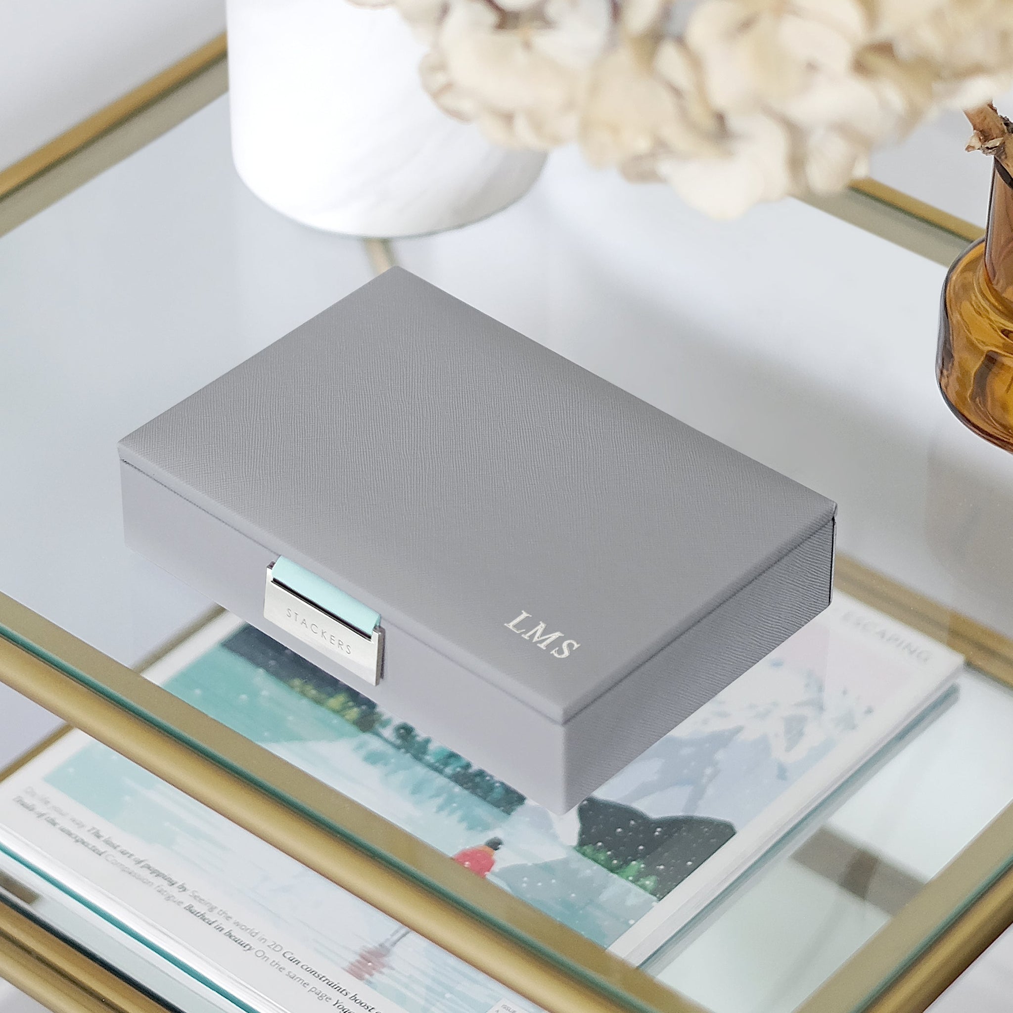 Grey Mint Mini Jewellery Box – STACKERS LONDON