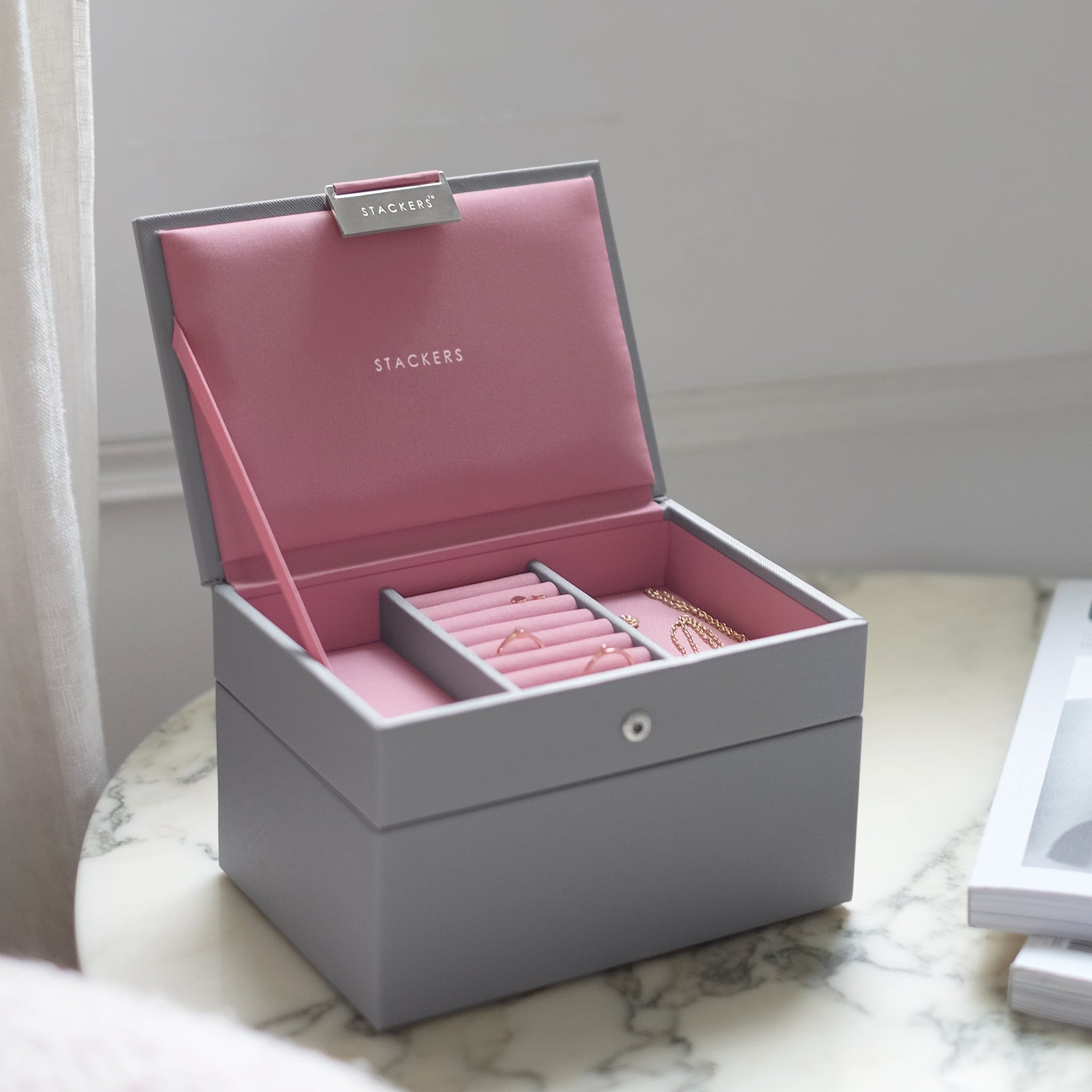 Grey Mint Mini Jewellery Box – STACKERS LONDON