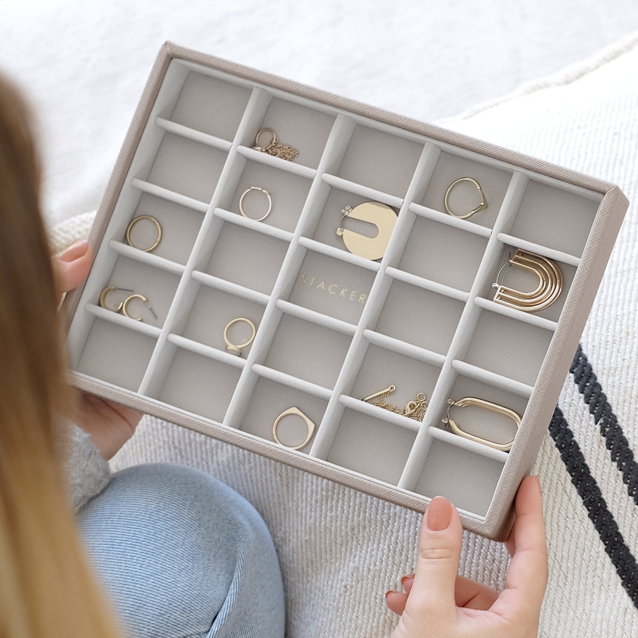 Stackers Taupe Jewellery Box Classic Small Trinkets Layer
