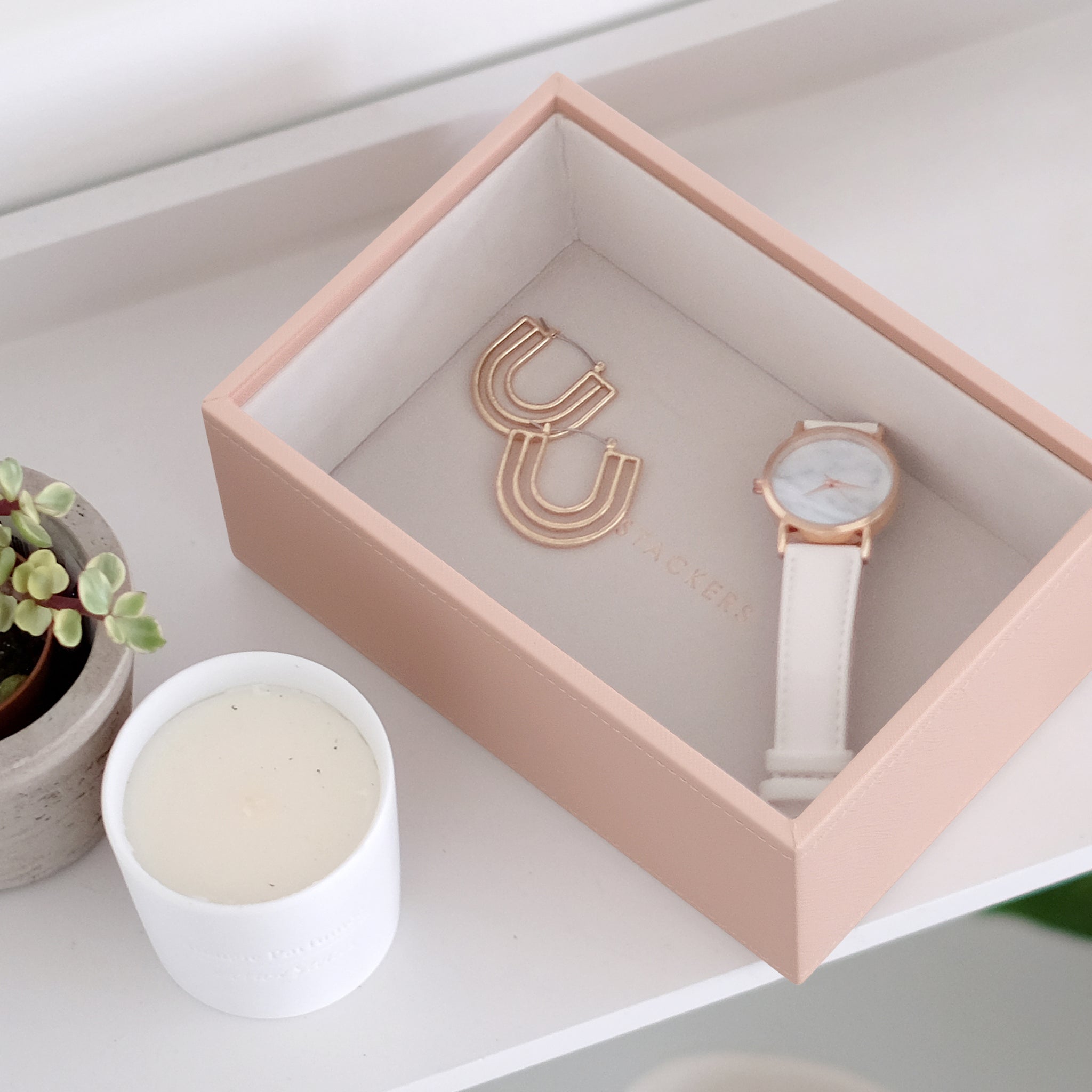 Stackers Blush Jewellery Box Mini Watch/Accessories Layer