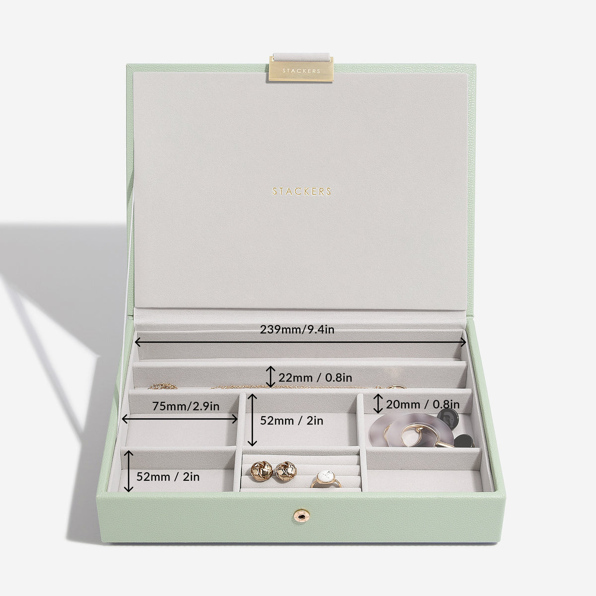 Classic Jewellery Box 蓋 セージグリーン – STACKERS LONDON