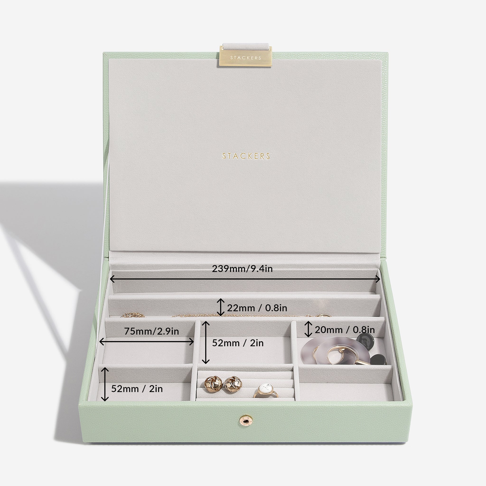 Classic Jewellery Box 蓋 セージグリーン – STACKERS LONDON
