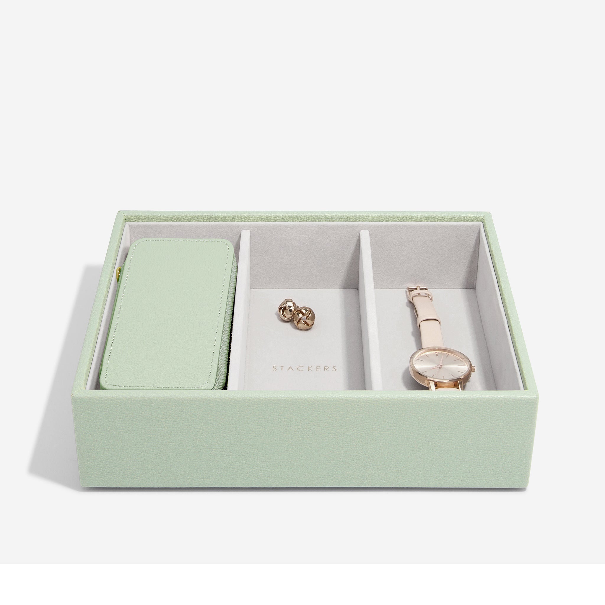 Stackers Sage Green Medium Travel Jewellery Box – STACKERS LONDON