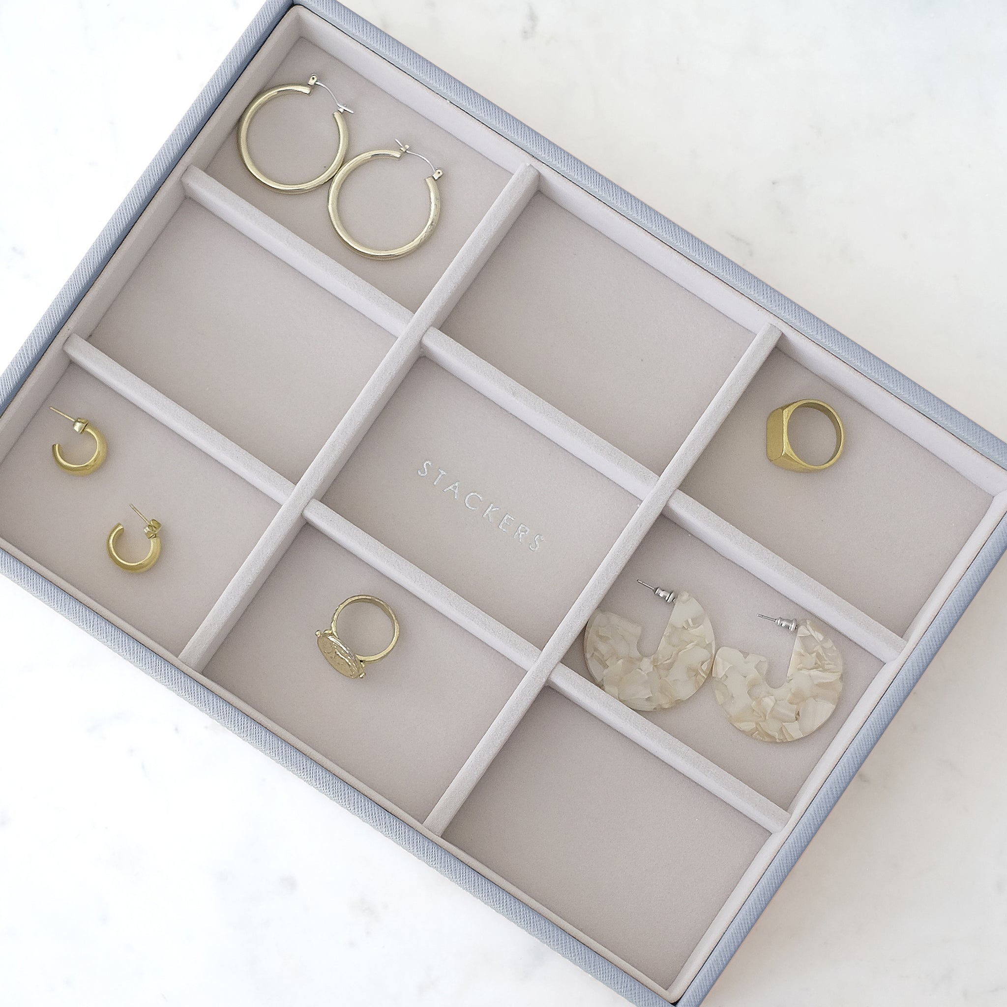 Classic Jewellery Box 9sec ダスキーブルー – STACKERS LONDON
