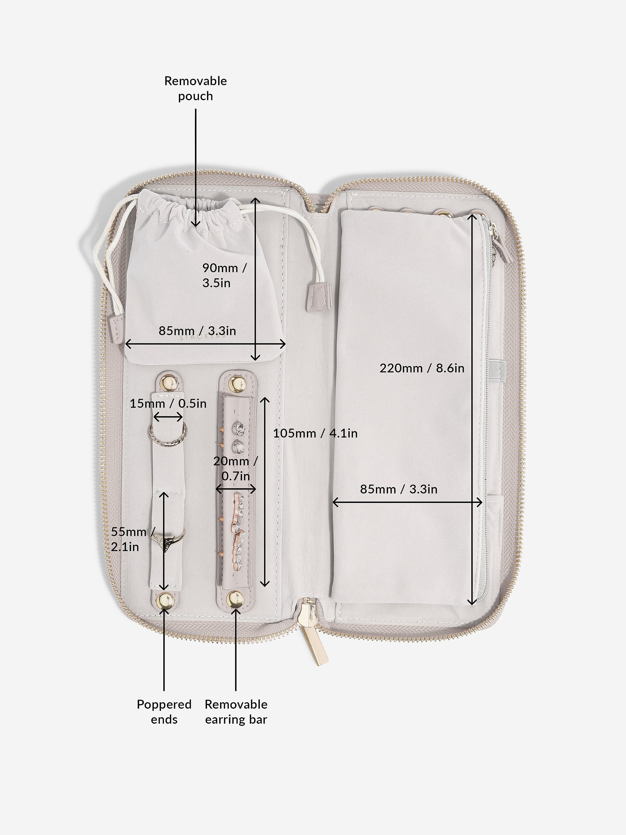 ジュエリーキーパー／ロール型アクセサリーポーチ（5色） バリ島直送