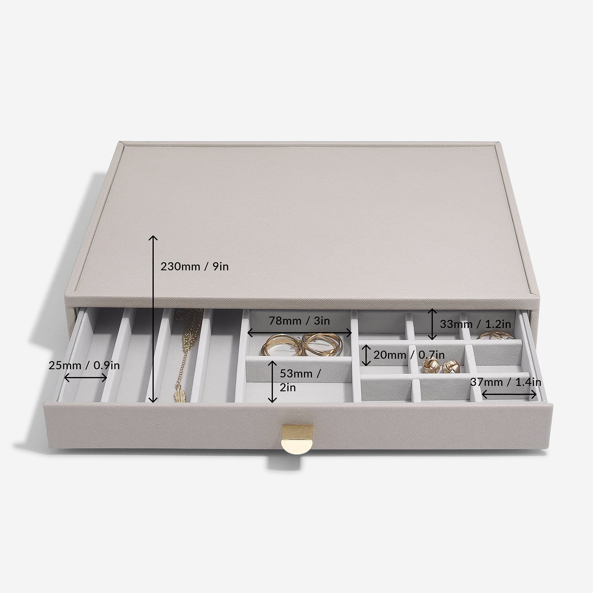 STACKERS ジュエリーボックス スーパーサイズ ドロワ- Stackers Taupe Supersize Jewellery Box Lid – STACKERS LONDON