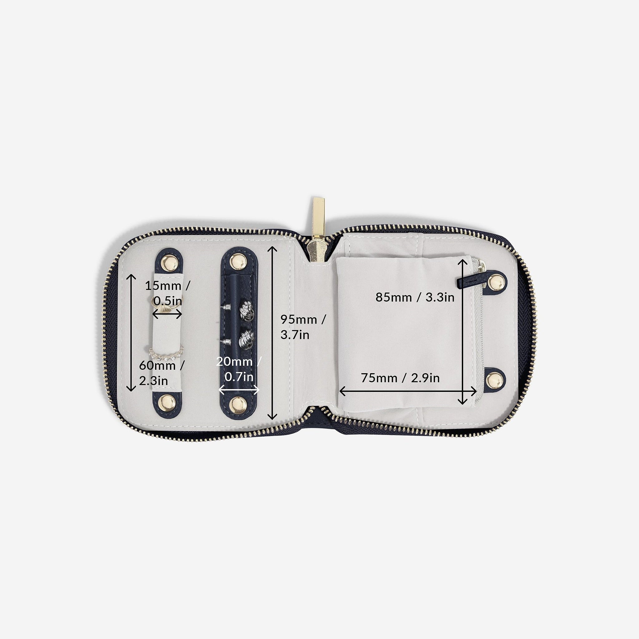 コンパクトジュエリーロール ネイビーペブル – STACKERS LONDON