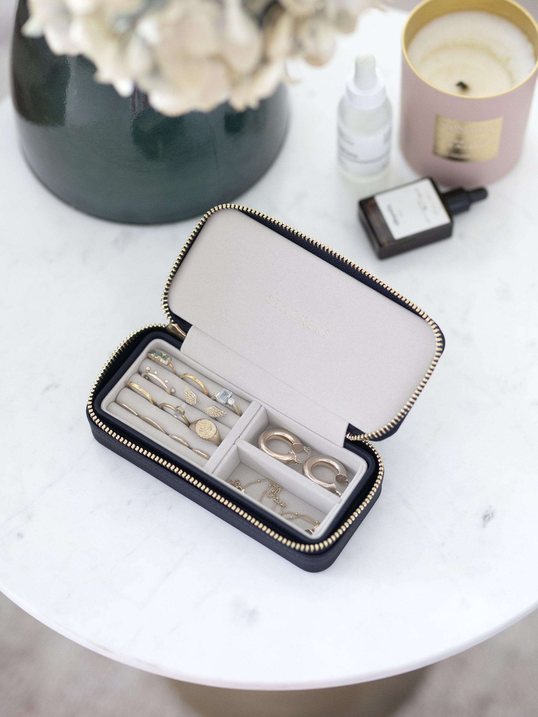 Stackers Taupe Medium Travel Jewellery Box – STACKERS LONDON