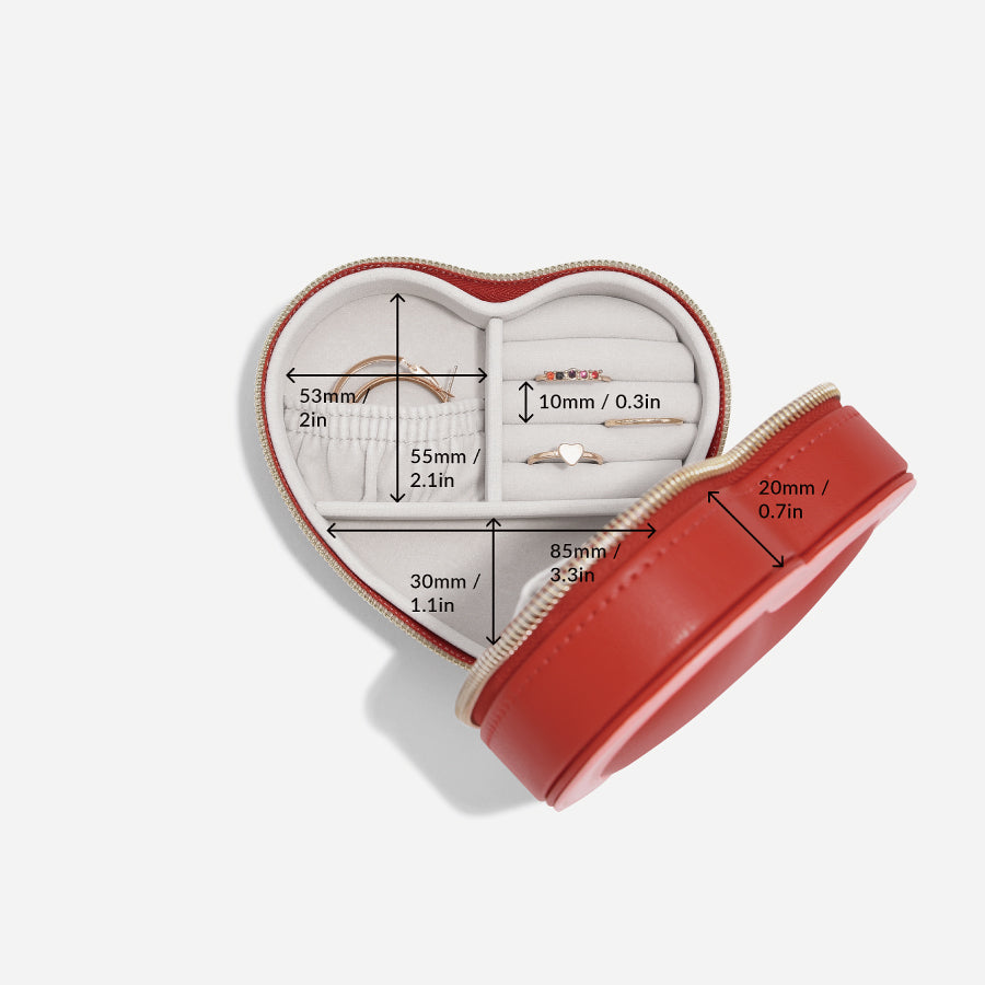トラベルジュエリーボックス ハート レッド – STACKERS LONDON