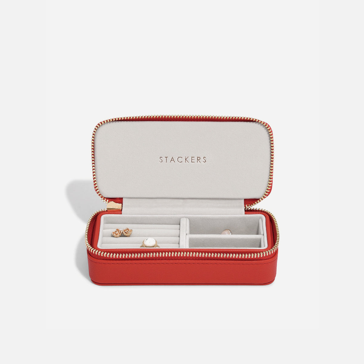 トラベルジュエリーボックス M レッド – STACKERS LONDON