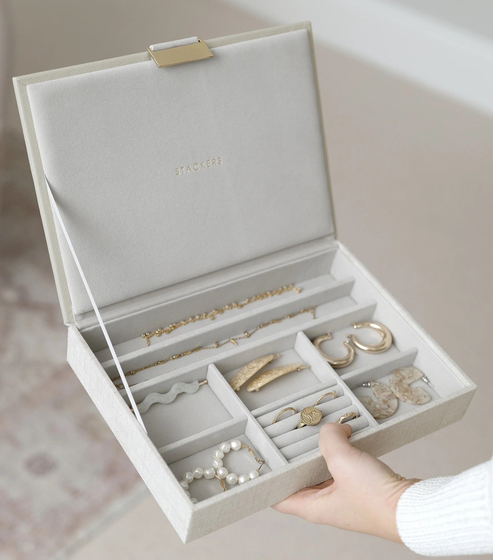 Stackers Taupe Classic Jewellery Box – STACKERS LONDON