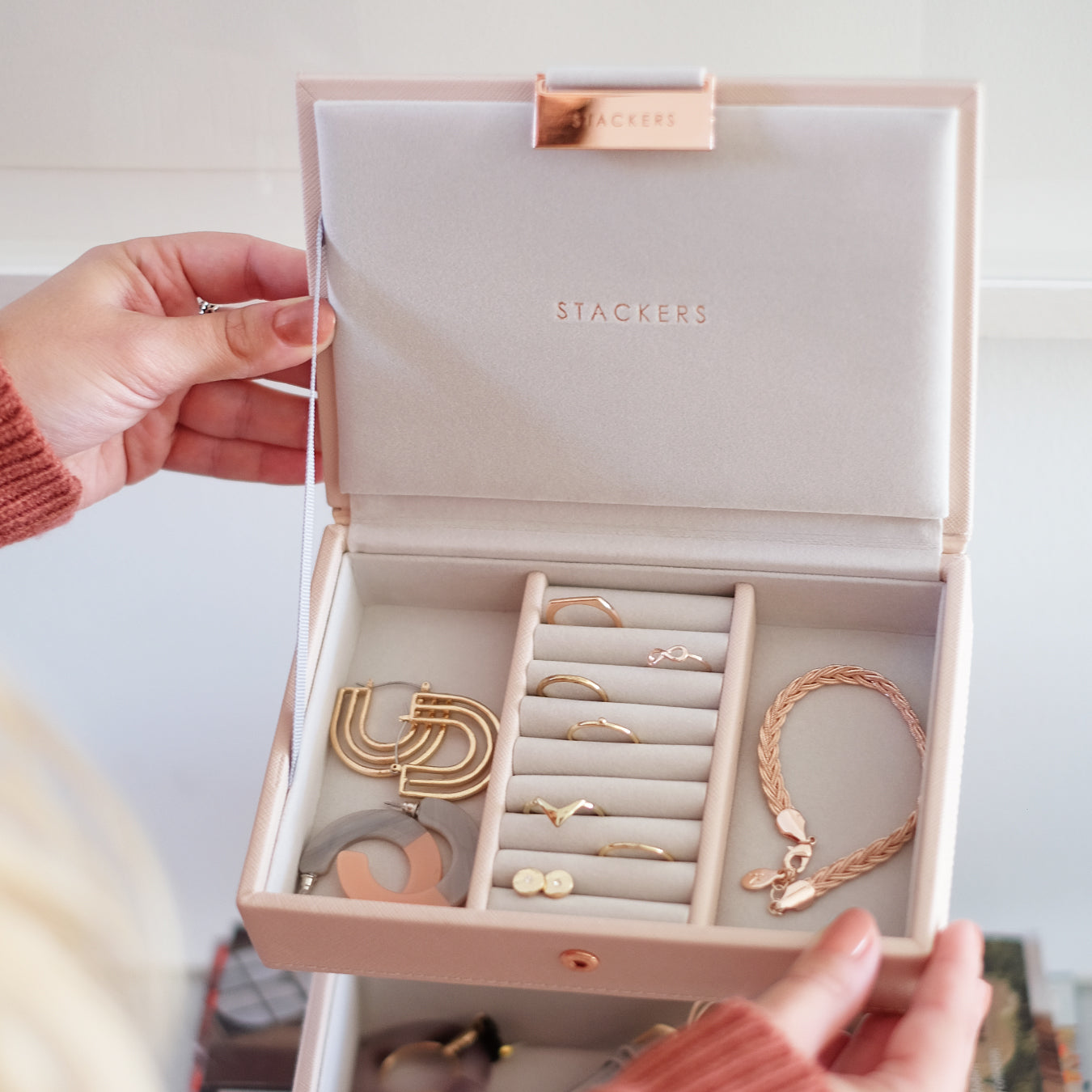 Stackers Blush Mini Jewellery Box Lid – STACKERS LONDON