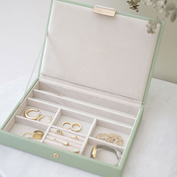 Classic Jewellery Box 蓋 セージグリーン – STACKERS LONDON