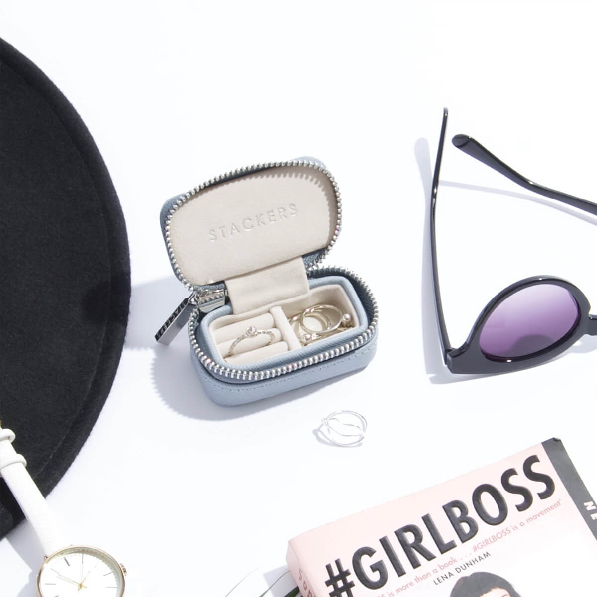 Stackers Dusky Blue Petite Travel Jewellery Box – STACKERS LONDON