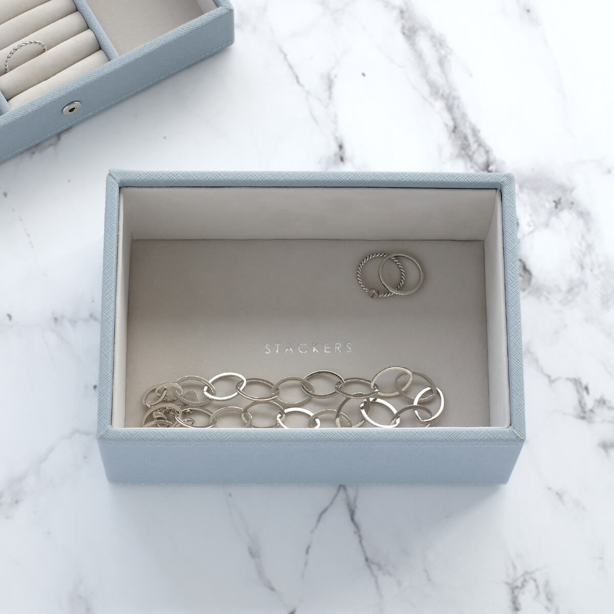 Stackers Dusky Blue Jewellery Box Mini Watch/Accessories Layer ...